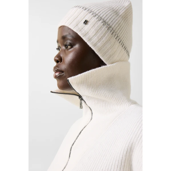 Bogner Larissa Virgin Wool Turtleneck Jumper in Off White, view 6 | Turtlenecks | Coveti
