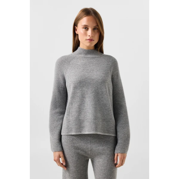 Bogner Lena Virgin Wool Jumper in Grey, view 3 | Sweaters | Coveti