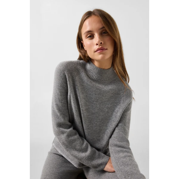 Bogner Lena Virgin Wool Jumper in Grey, view 6 | Sweaters | Coveti