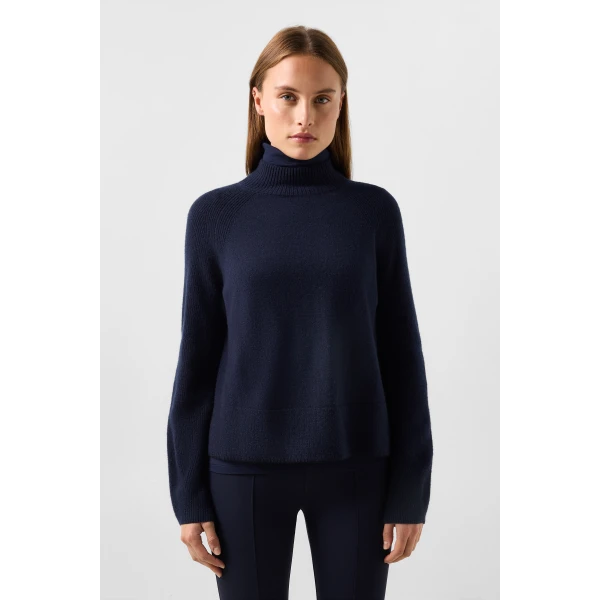 Bogner Lena Virgin Wool Jumper in Navy, view 3 | Sweaters | Coveti