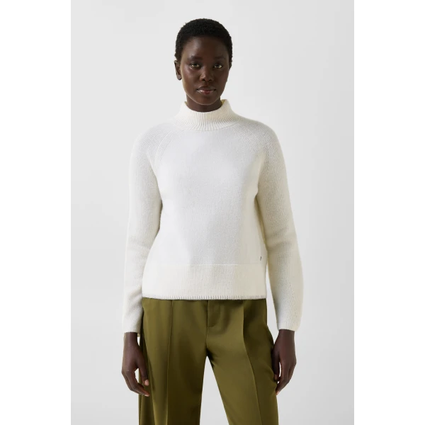 Bogner Lena Virgin Wool Jumper in Off White, view 3 | Sweaters | Coveti