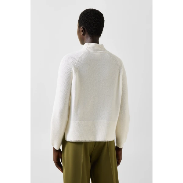 Bogner Lena Virgin Wool Jumper in Off White, view 4 | Sweaters | Coveti
