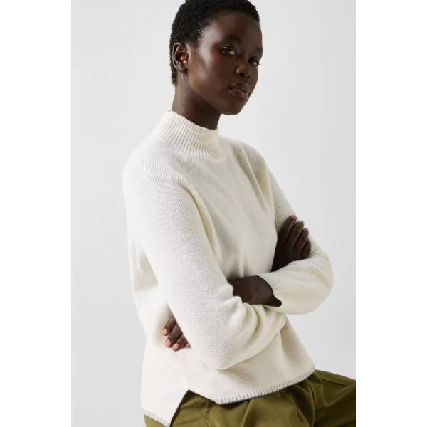Bogner Lena Virgin Wool Jumper in Off White, view 6 | Sweaters | Coveti