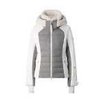 Bogner Linn Down Ski Jacket in Light Grey and Off White | Jackets | Coveti