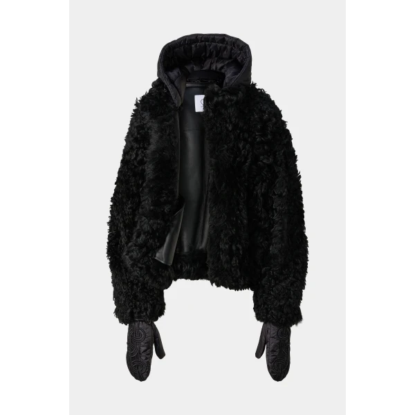Bogner Liz Lambskin Jacket in Black, view 2 | Shearling Jackets | Coveti