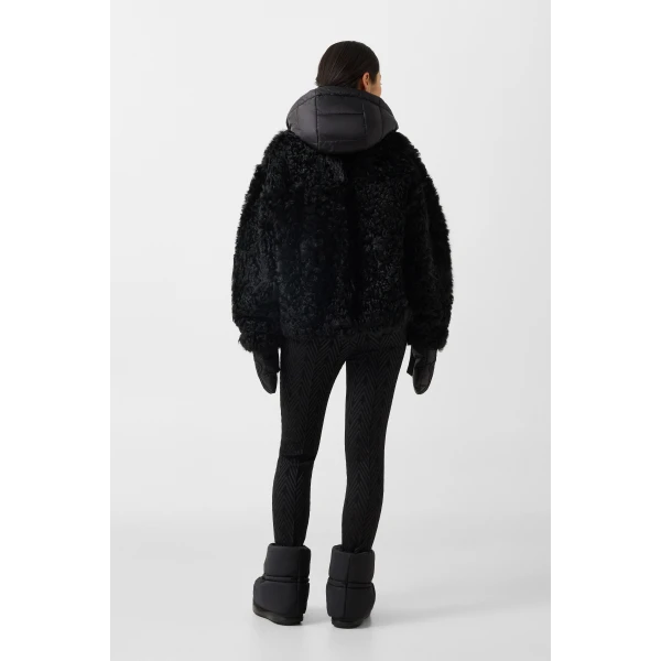 Bogner Liz Lambskin Jacket in Black, view 5 | Shearling Jackets | Coveti