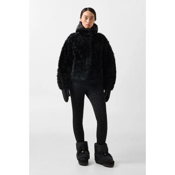 Bogner Liz Lambskin Jacket in Black, view 6 | Shearling Jackets | Coveti