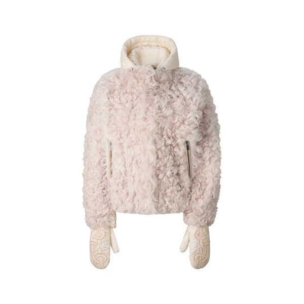 Liz Lambskin Jacket in Cream