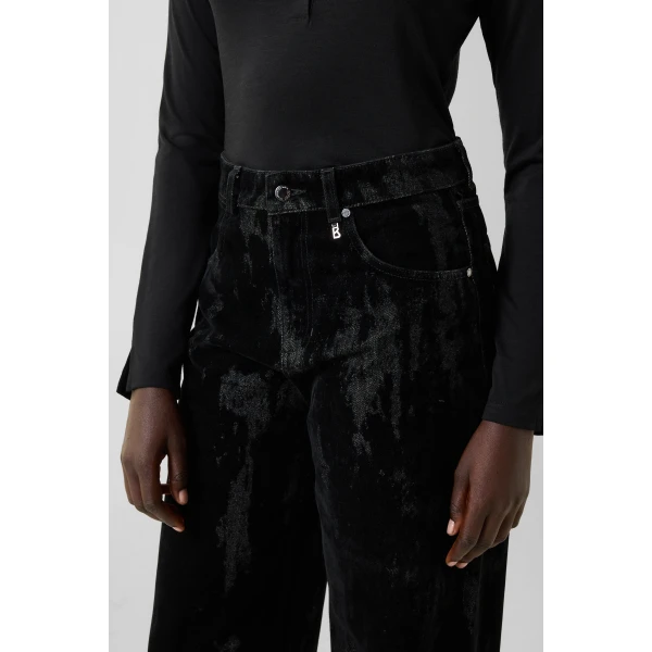 Bogner Lizzy Wide-Fit Jeans in Black, view 6 | Denim | Coveti