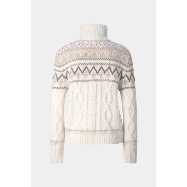Bogner Lorely Cashmere Jumper in Off White and Beige, view 2 | Sweaters | Coveti