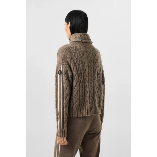 Bogner Lotta Virgin Wool Knit Jacket in Hazel, view 4 | Cardigan | Coveti