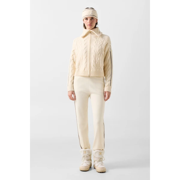 Bogner Lotta Virgin Wool Knit Jacket in Off White, view 5 | Cardigan | Coveti