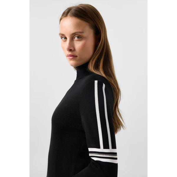 Bogner Louise Virgin Wool Jumper in Black and White, view 6 | Sweaters | Coveti