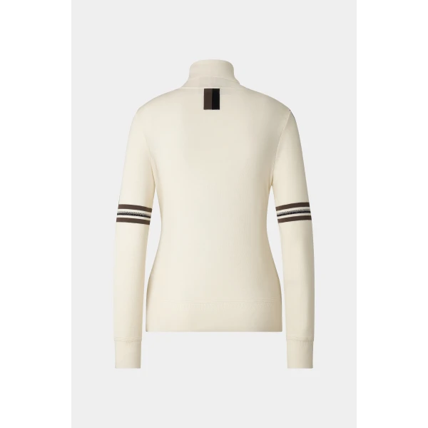 Bogner Louise Virgin Wool Jumper in Off White and Brown, view 2 | Sweaters | Coveti