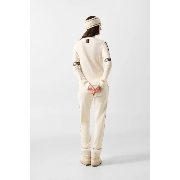 Bogner Louise Virgin Wool Jumper in Off White and Brown, view 4 | Sweaters | Coveti