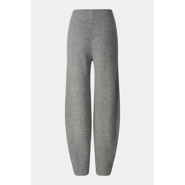 Bogner Luana Virgin Wool Knitted Trousers in Grey, view 2 | Pants | Coveti
