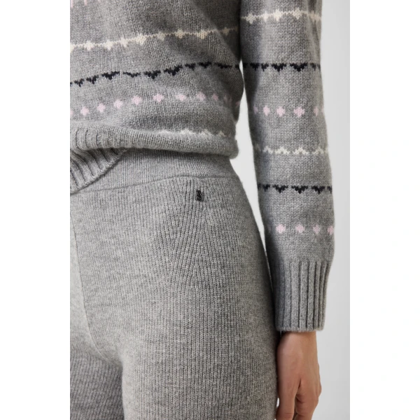 Bogner Luana Virgin Wool Knitted Trousers in Grey, view 6 | Pants | Coveti