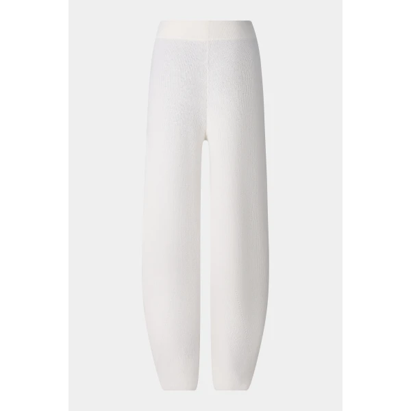 Bogner Luana Virgin Wool Knitted Trousers in Off White, view 2 | Pants | Coveti