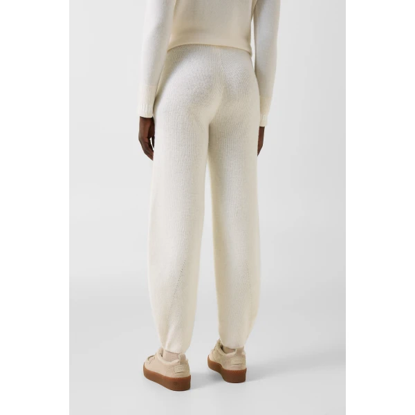 Bogner Luana Virgin Wool Knitted Trousers in Off White, view 4 | Pants | Coveti