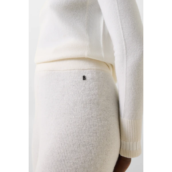 Bogner Luana Virgin Wool Knitted Trousers in Off White, view 6 | Pants | Coveti
