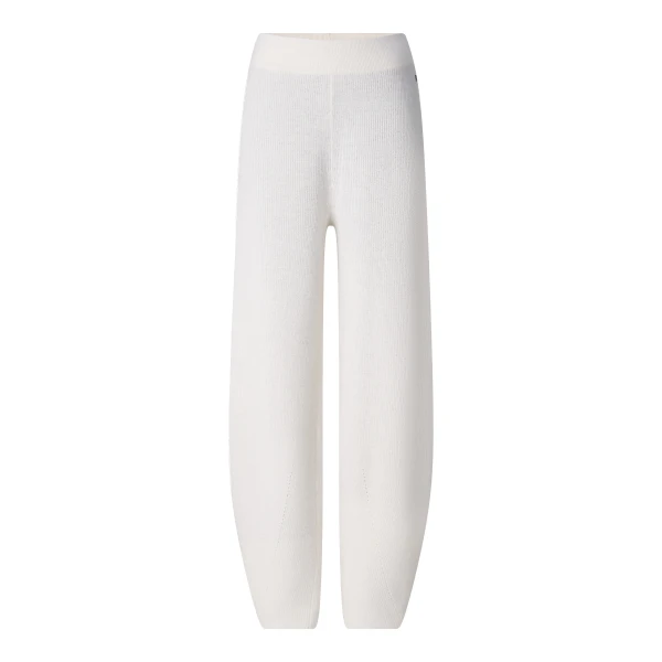 Luana Virgin Wool Knitted Trousers in Off White