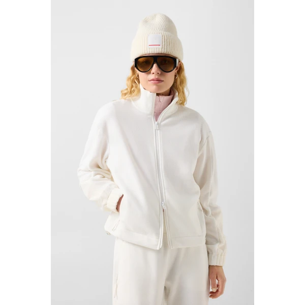 Bogner Lucy Fleece Jacket in Cream, view 4 | Jackets | Coveti