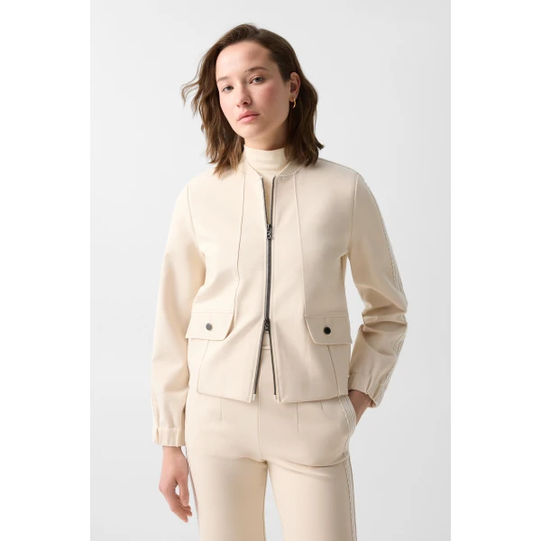 Bogner Luisa Jersey Jacket in Cream, view 4 | Hoodies | Coveti