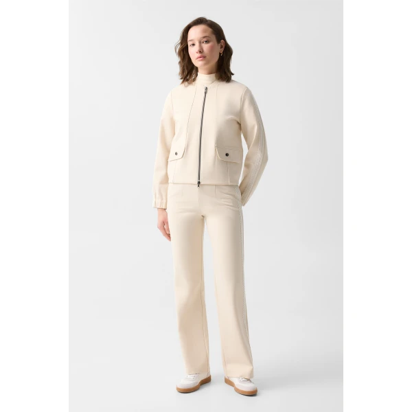 Bogner Luisa Jersey Jacket in Cream, view 6 | Hoodies | Coveti