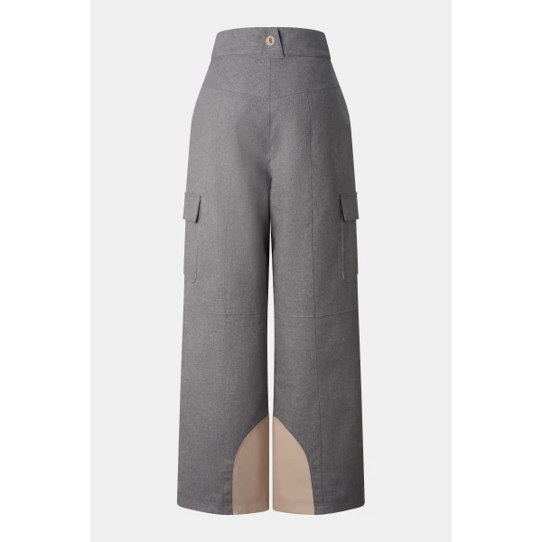Bogner Lunia Flannel Ski Trousers in Grey, view 2 | Pants | Coveti
