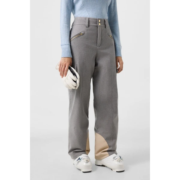 Bogner Lunia Flannel Ski Trousers in Grey, view 3 | Pants | Coveti