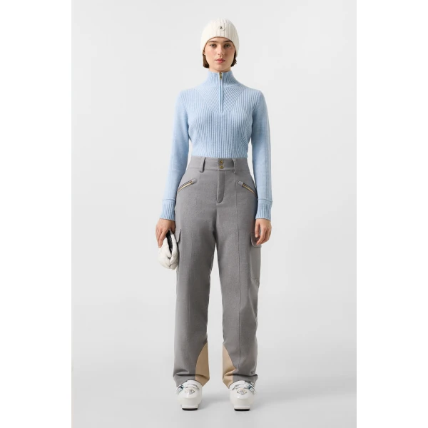 Bogner Lunia Flannel Ski Trousers in Grey, view 5 | Pants | Coveti
