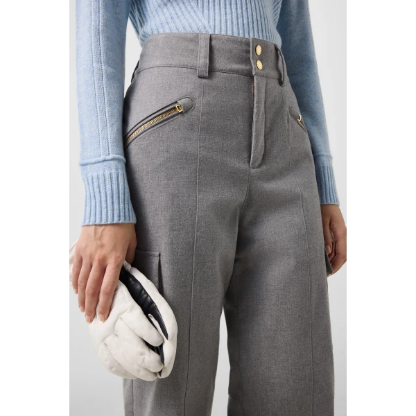Bogner Lunia Flannel Ski Trousers in Grey, view 6 | Pants | Coveti