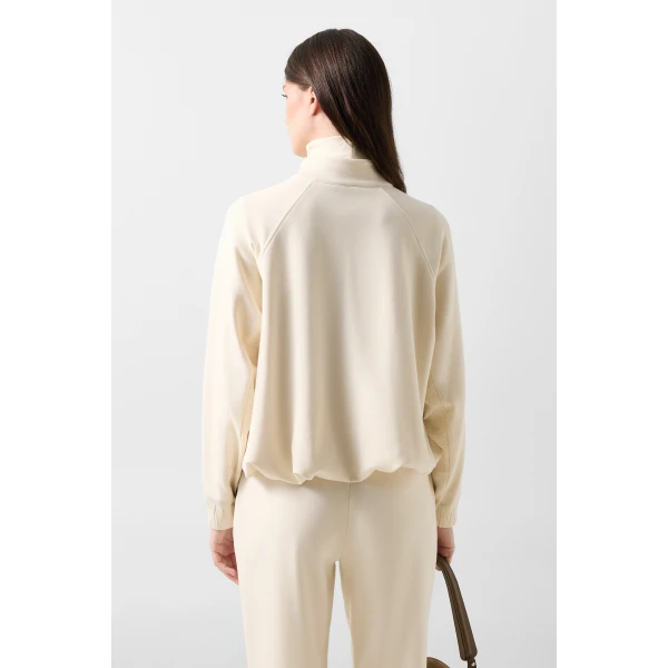 Bogner Maditha Jersey Jacket in Off White, view 4 | Hoodies | Coveti