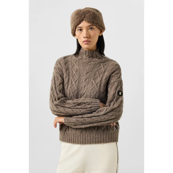 Bogner Malene Virgin Wool Jumper in Hazel, view 3 | Sweaters | Coveti
