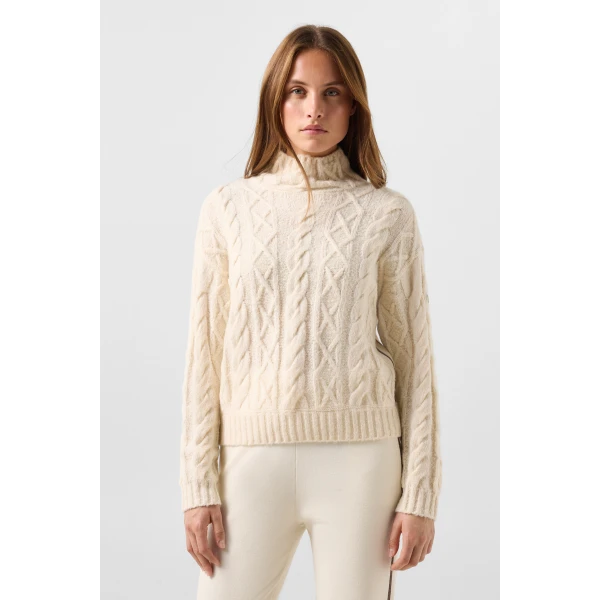 Bogner Malene Virgin Wool Jumper in Off White, view 3 | Sweaters | Coveti