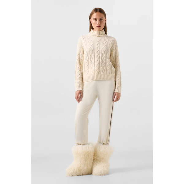 Bogner Malene Virgin Wool Jumper in Off White, view 5 | Sweaters | Coveti