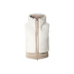 Bogner Manda Faux Fur Down Waistcoat in Off White and Beige | Vests | Coveti