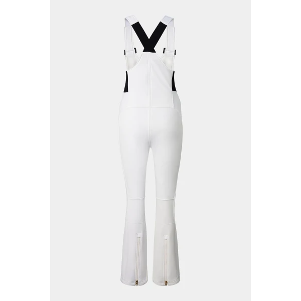 Bogner Mari Softshell Ski Dungarees in Off White, view 2 | Pants | Coveti