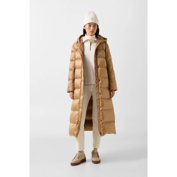 Bogner Maxie Down Coat in Camel, view 4 | Coats | Coveti