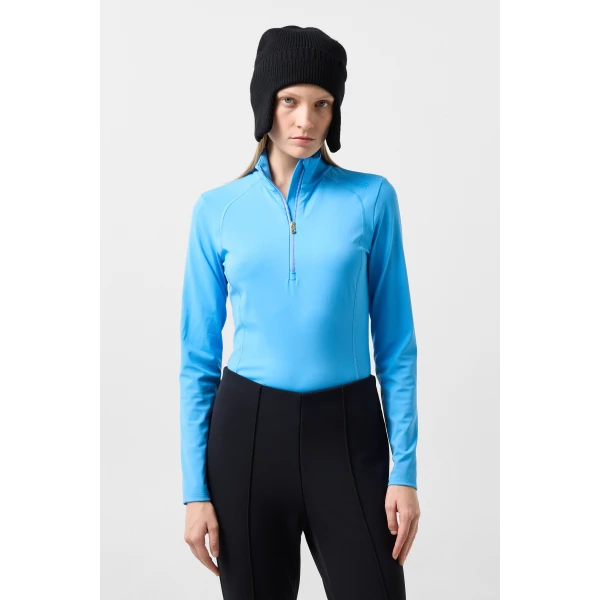 Bogner Medita First Layer in Cyan-Blue, view 3 | Long Sleeve | Coveti