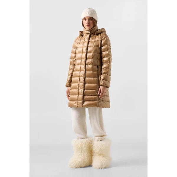 Bogner Meryl Down Coat in Camel, view 6 | Coats | Coveti