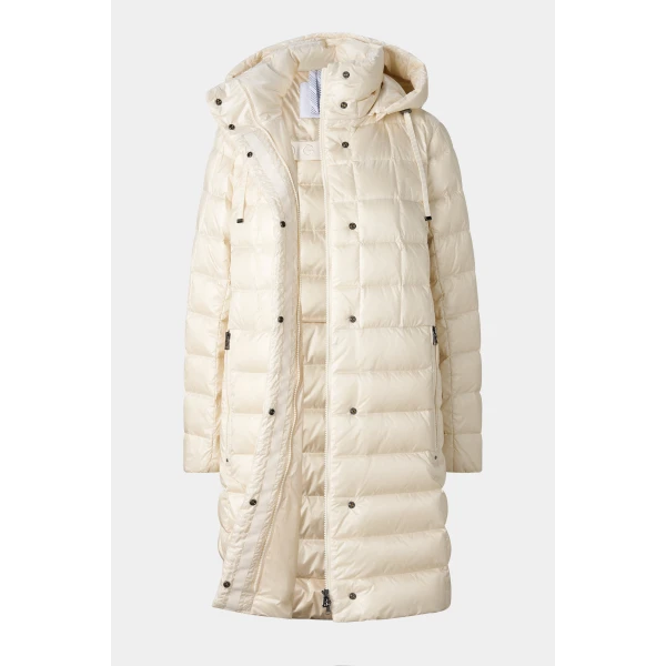Bogner Meryl Down Coat in Off White, view 2 | Coats | Coveti