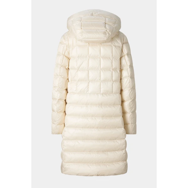 Bogner Meryl Down Coat in Off White, view 3 | Coats | Coveti