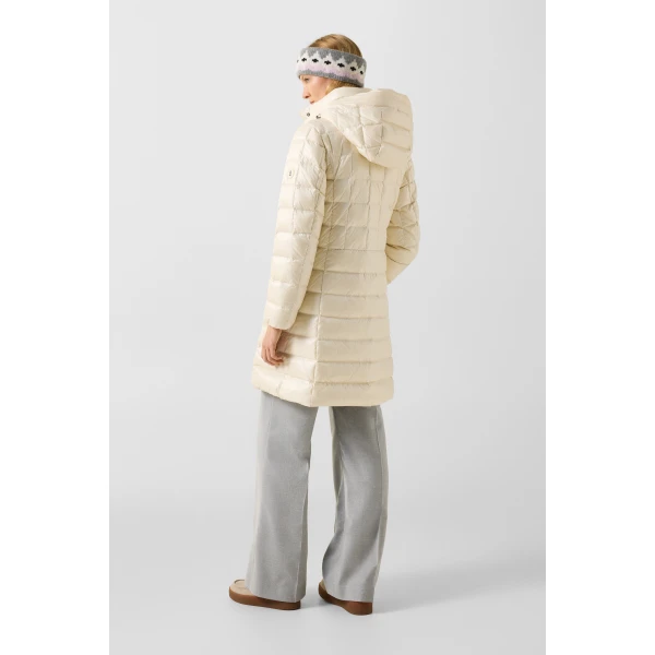 Bogner Meryl Down Coat in Off White, view 5 | Coats | Coveti