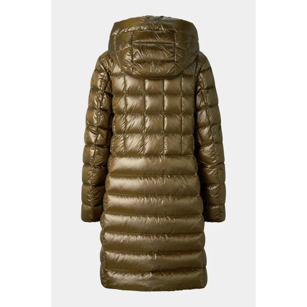 Bogner Meryl Down Coat in Olive, view 3 | Coats | Coveti