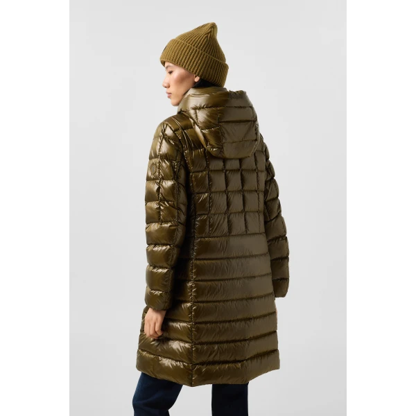 Bogner Meryl Down Coat in Olive, view 5 | Coats | Coveti