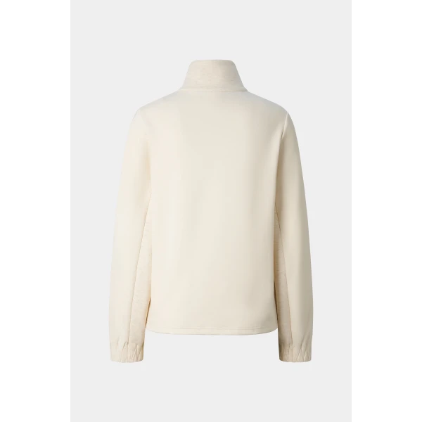 Bogner Mila Jersey Troyer in Off White, view 2 | Hoodies | Coveti