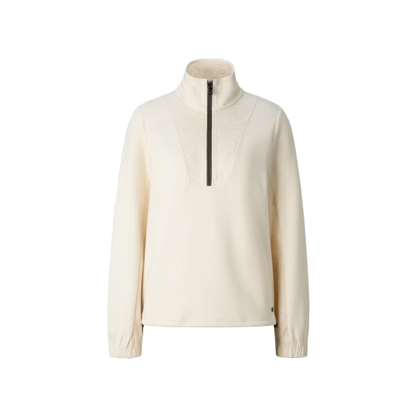 Bogner Mila Jersey Troyer in Off White | Hoodies | Coveti