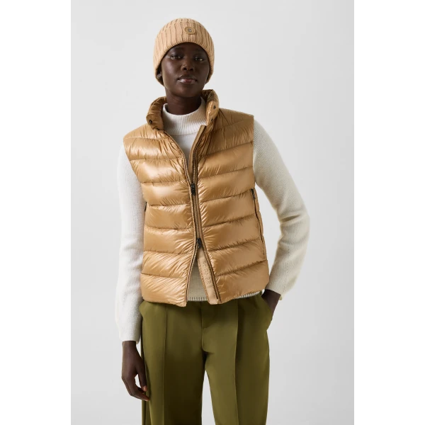 Bogner Milly Lightweight Down Vest in Camel, view 4 | Vests | Coveti