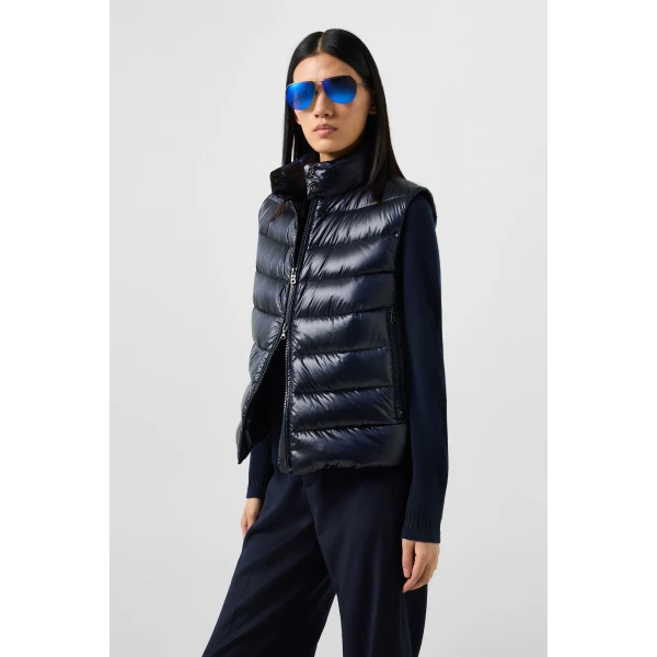 Bogner Milly Lightweight Down Vest in Navy, view 4 | Vests | Coveti